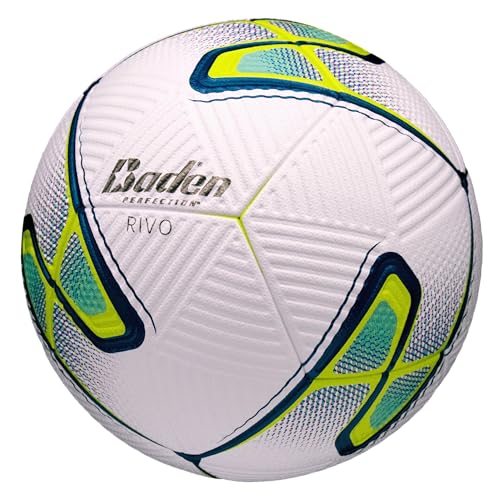 Baden | Rivo | Perfection Match Soccer Ball | Seamless 12-Panel Thermal Bonded | Soft-Touch PU + LPOE Cover with Corduroy Control Texture | Size 5