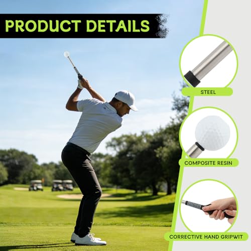 Retractable Golf Swing Trainer with Click Feedback, Right-Hand Grip Tempo Training Aid, Telescopic Golf Tempo Stick for Indoor Practice & Warm-Up, 15-23.6 in Portable Golf Accessory Kit