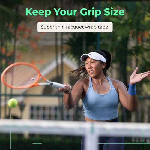 ADV MaxTac Tacky Tennis Overgrip - 12 Pack Extremely Sticky Non-Slip Tennis Grips Overgrip - Razor-Thin & Easy to Use Pro Tennis Racquet Grip Tape, White - color: 12-Pack White