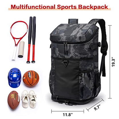 Baseball Backpack Equipment Bag for Adult with 2/4 Bat Holder & Fence Hook Lightweight Mens Softball Bag with Shoes Compartment Coaches Catchers Team Baseball Gear Bags Youth Boys - color: 1 Blue