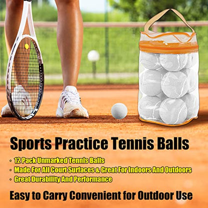 GKK Durable Pressurized Tennis Balls - 12 Pack Yellow Felt Training Balls for Beginners and Dogs