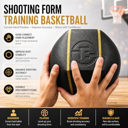 Quiet Shooting Trainer, 1.28 lbs Foam Indoor Basketball for Silent Dribbling & Shooting Form Correction, Training Equipment for Adults & Youth