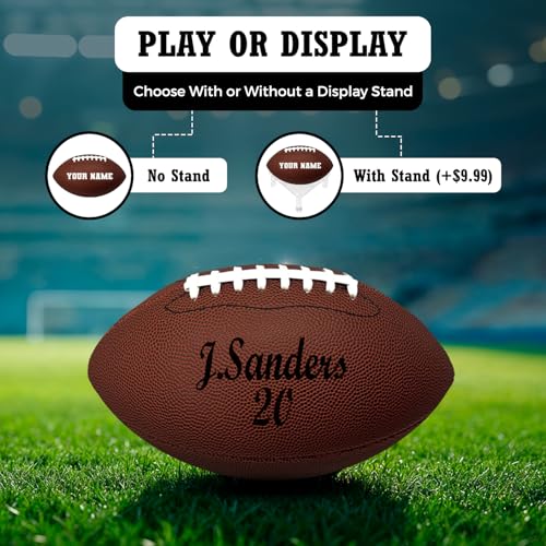 HAMMET Personalized Football - Customized Football Made with Composite Leather with Your Name or Text - Official Size Custom Gifts for Players, Coaches and Teams