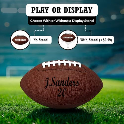 HAMMET Personalized Football - Customized Football Made with Composite Leather with Your Name or Text - Official Size Custom Gifts for Players, Coaches and Teams