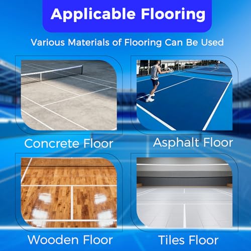 Reusable Pickleball Court Marking Kit, 44x20 Feet Durable Plastic Full-Court Pickleball Court Stencil Kit for Concrete, Instead of Paperboard, Easy Layout with All Accessories Included - style: PICKLEBALL