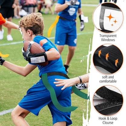 5 Pack Football Wristbands, Triple Window Quarterback (QB) Football Play Wristbands for Signs - style: Audlt