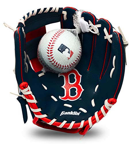 Franklin Sports MLB Youth Teeball Glove and Ball Set - Kids Baseball and Teeball - Perfect First Kids Glove - 9.5"