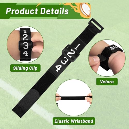 5 Pcs Football Numbered Wrist Down Indicator Down Marker Referee Wristband Indicator Yard Markers Referee Gear, Officials Equipment for Football Games