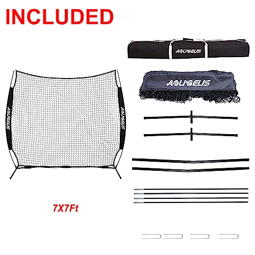 Sports Barrier Net,Sports Net,Barricade Backstop Net,Perfect for Baseball,Softball,Soccer, Basketball,Lacrosse - style: 7X7Ft-Black