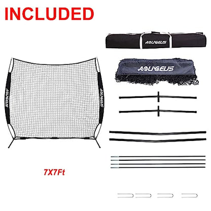 Sports Barrier Net,Sports Net,Barricade Backstop Net,Perfect for Baseball,Softball,Soccer, Basketball,Lacrosse - style: 7X7Ft-Black
