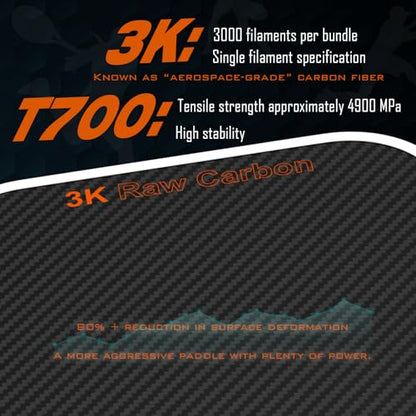Professional Pickleball Paddles- T700 Carbon Fiber Pickle Racket- 3K Raw Carbon Frosted Surface for Enhanced Spin and Friction - USAPA Approved Offensive Long Paddle for Intermediate Advanced Players - color: white