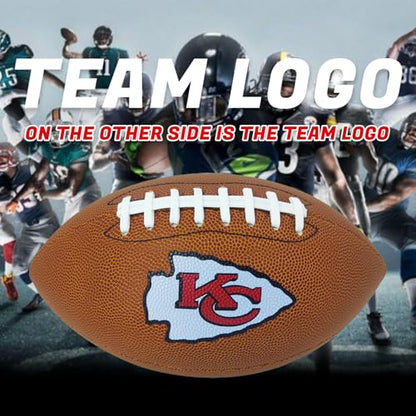 Personalized Customized Football - Official Size 9 Leather Footballs with Team Logo + Your Name - Football Fans Gift - color: Minnesota Vikings