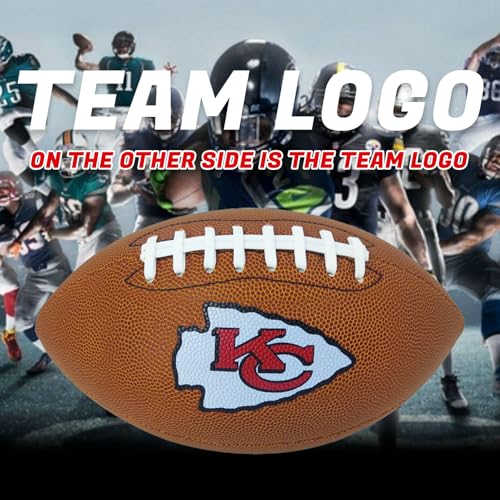 Personalized Customized Football - Official Size 9 Leather Footballs with Team Logo + Your Name - Football Fans Gift - color: Chicago Bears