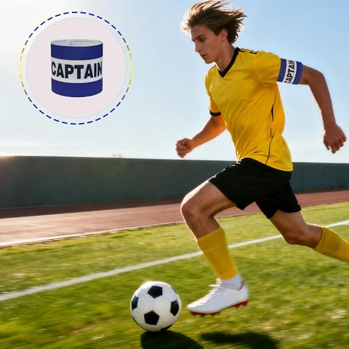 6 Pack Soccer Captain Armband,Nylon Elastic Protective Arm Badge for Youth and Adult Soccer Basketball or Volleyball Team Training