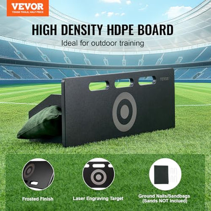 VEVOR Soccer Rebounder Board, Portable Soccer Wall with 2 Angles Rebound, Foldable HDPE Kickback Rebound Board, Soccer Training Equipment for Kids and Adults, Passing & Shooting Practice - size: 32"X12"