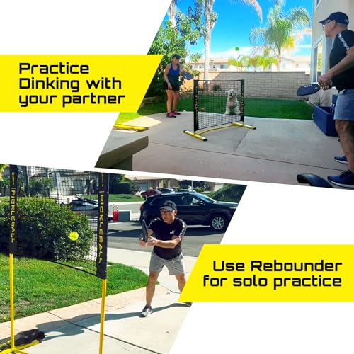 Mini Pickleball Net 4 ft. Pickleball Dink Training Rebounder Net, Fully Adjustable and Regulation Height, Quick Set Up Design, Lightweight and Durable, Weatherproof
