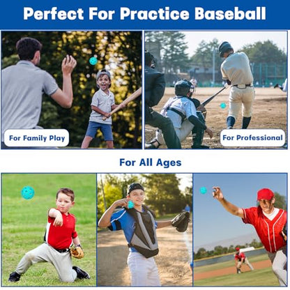 Coopay 24/80 Pack Practice Baseball SoftBalls Plastic Training Balls Lightweight Hollow Balls with a Drawstring Bag for Hitting, Baseball Training Indoor Outdoor Use - color: Sky Blue, style: 80 Pack