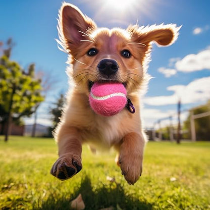 12/18 Pack Tennis Balls for Training, Pet Dog Playing, and Practice with Mesh Bag for Transport and Beginner Training - color: Pink-18Pack