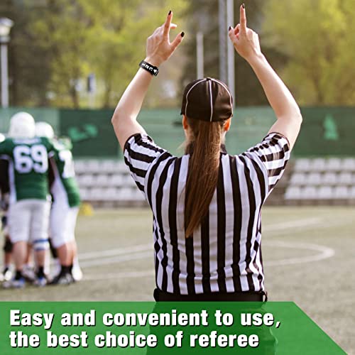 Taiyin 3 Pcs Football Referee Gear Official Football Numbered Wrist Down Indicator Sliding Side Clip Umpire Indicator Hook and Loop Umpire Football Referee Gear Wristband Referee Accessories, Black