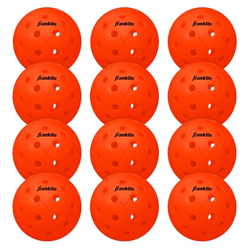 Franklin Sports X-40 Outdoor Pickleballs - Official Ball of USA Pickleball, APP Tour + US Open - Regulation Size - color: Ember, size: 12 Pack