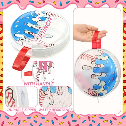 Reginary 12 Pcs Ice Cream Drip Baseball Cosmetic Bag Gifts Accessories for Makeup Bags PVC Clear Cheer Base Ball Snack Goodies Case Toiletry Zipper Pouch Waterproof Travel for Baseball Team Gift - style: Ice Cream Print
