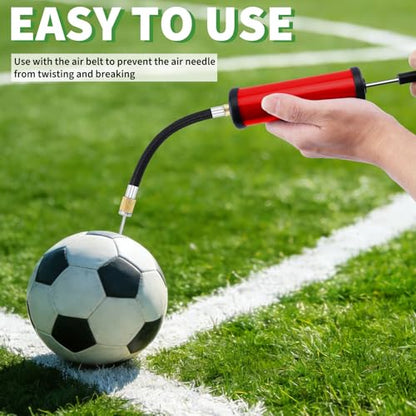 100 Sets Ball Air Pump Bulk for Sports Balls Include Needle Nozzle Extension Hose Hand Inflation Kit for Basketball Soccer Football Volleyball Balloon, Operation Bulk Christmas Child Items Gifts - color: Red