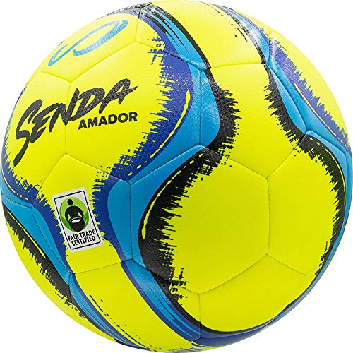Senda Amador Training Soccer Ball, Fair Trade Certified - color: Yellow and Blue, size: Size 4 (Ages 8-12)
