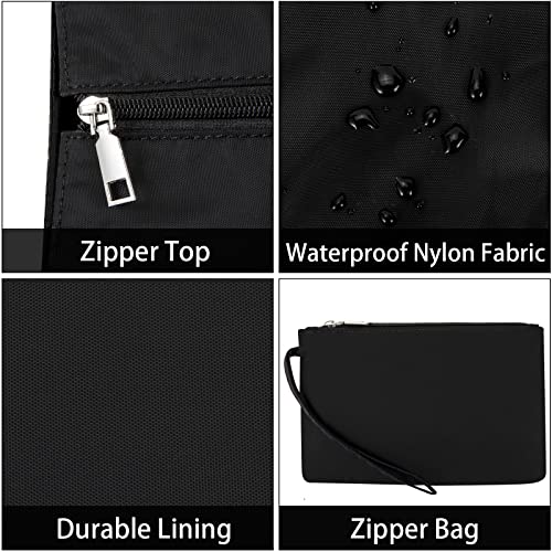 IBFUN Utility Tote Bag with 24 Pockets, Large Teacher Tote for Women with Laptop Compartment, Travel Tote Bag with Zip Top - color: A1-m-black, size: Medium