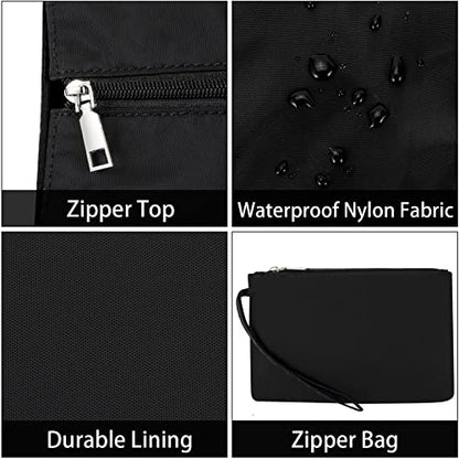 IBFUN Utility Tote Bag with 24 Pockets, Large Teacher Tote for Women with Laptop Compartment, Travel Tote Bag with Zip Top - color: A1-m-black, size: Medium