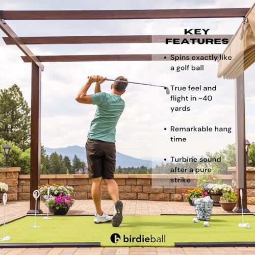 BirdieBall Practice Golf Balls (12 Pack) – The Original Premium Limited Flight Practice Ball, Patented Realistic True Spin & Feel, Practice Full Swings in 40 Yards, Home/Indoor/Backyard Training