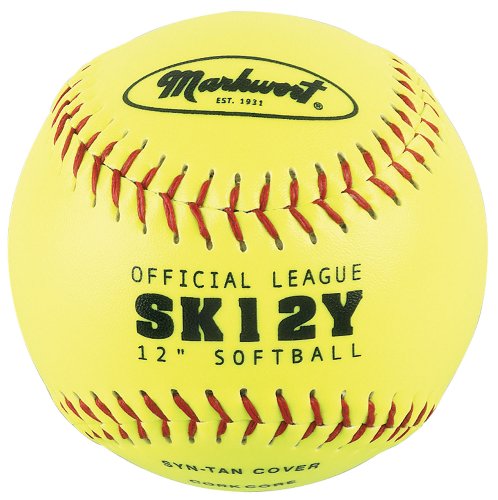 Markwort Yellow 12-Inch Synthetic Cover Softball (Dozen)