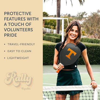 Officially Licensed Collegiate Pickleball Paddle Cover - Lightweight PU Leather Material - Durable Foam Interior Protection with Zippered Closure - Fits Most Paddles on the Market - color: Tennessee Volunteers