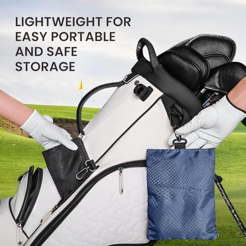 FINGER TEN Golf Pouch Bag for Valuables Tee Color with 4 Golf Pencil Pack, Zippered Pocket Gear Clip Hook to Bag - color: Blue Pouch Bag