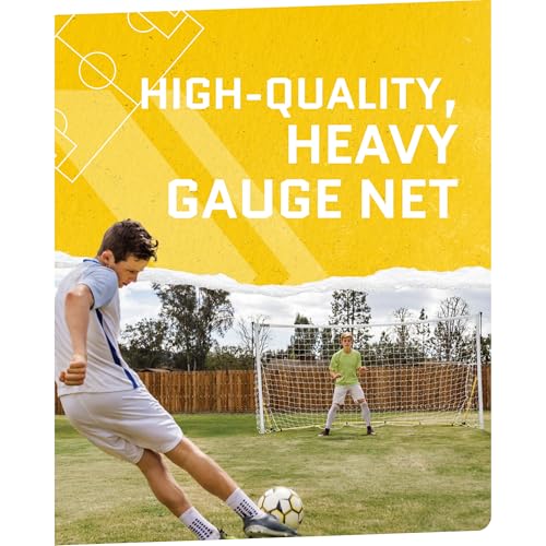 SKLZ Quickster Soccer Goal - Portable Goal for Backyard & Field - Durable Tension-Tite Frame & Heavy Gauge 2-Ply Net - Adjustable Click-Lock Poles, Metal Stakes - Carrying Case with Handle - style: 8 x 5 Feet