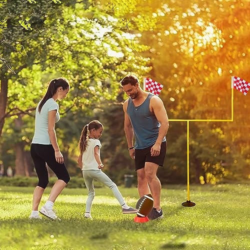 Portable Football Field Goal Post Set with Football-Backyard Kicking Field Goals for Kids Youth and Adults - 6 ft x 4 ft(2 ft-6 ft in Height)