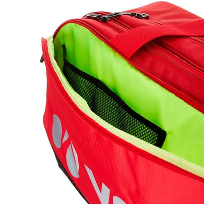 YONEX Pro Tournament Bag | Durable Lightweight Functional Breathable Multi-Compartment Tennis & Badminton Bag for Sport Gear - color: Scarlet