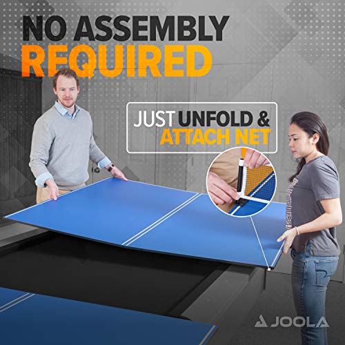 JOOLA Ping Pong Conversion Top with Net Set for Billiard and Pool Tables - Regulation Top Converts Billiards into Ping Pong Table - Includes Foam Padding for Protection - Steel Frame Option - color: Foldable