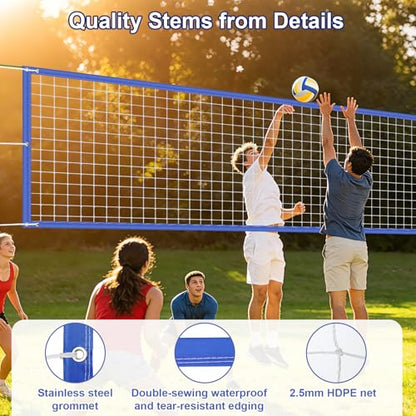 Professional Volleyball net Outdoor Heavy Duty, Lengthened Aircraft Wire Rope, Upgraded Weather Resistance, Thicker Border for Indoor Outdoor Backyard Pool Schoolyard Beach 32x3FT(Net Only)