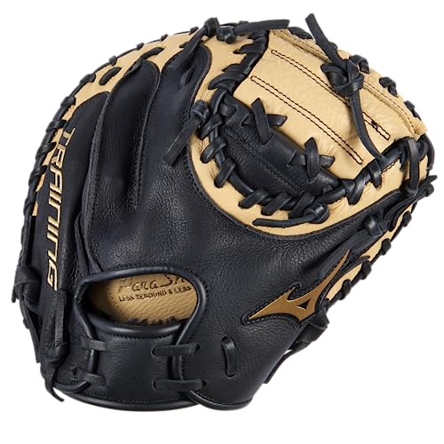 Mizuno Franchise Baseball Training Catcher's Mitt 30" | Baseball FIELDERS MITT | RH Black-TAN