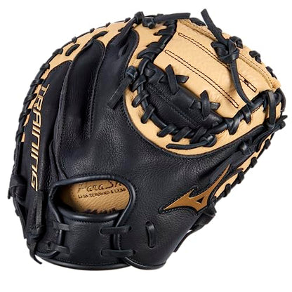 Mizuno Franchise Baseball Training Catcher's Mitt 30" | Baseball FIELDERS MITT | RH Black-TAN