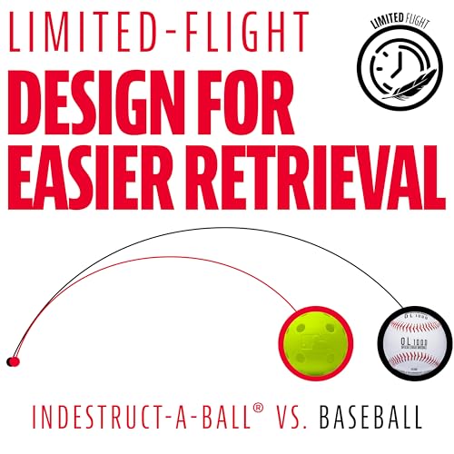 MLB Indestruct-A-Ball Optic Training Balls (8-Pack), 9-Inch, Yellow