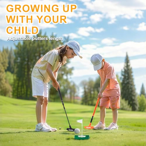 WELSPO Golf Putters for Men and Women Two-Way Kids Putter Mini Golf Putter with 2 Golf Putters, 4 Golf Balls for Right or Left Handed, Adjustable Length Golf Putter for Children, Teenagers and Adults