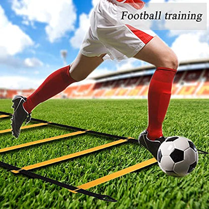 Agility Ladder Speed Training Ladder, Cones Football Training Equipment, Kids/AdultSports Fitness Training Set, with Resistance Parachute