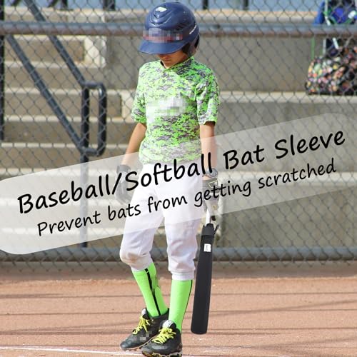 ILHSTY Bat Protector Sleeve for Baseball & Softball, Bat Warmer & Cover With Hook - color: 4 Pack - Black