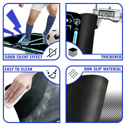 Soccer Training Equipment,Soccer Training Mat Improve Strength,Agility and Coordination,Anti-Slip Silent Absorption Soccer Footwork Training Mat,Soccer Trainer for Indoor/Outdoor Drills