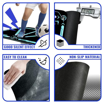 Soccer Training Equipment,Soccer Training Mat Improve Strength,Agility and Coordination,Anti-Slip Silent Absorption Soccer Footwork Training Mat,Soccer Trainer for Indoor/Outdoor Drills - style: Training Set 35*23 IN - B