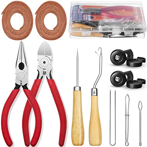 Glove Relacing Kit for Baseball or Softball Mitts Baseball Care Kit Include 2 Strips 78.74 inch Lace Drawstring Threader 4 Glove Locks 5 Lacing Tools with Box