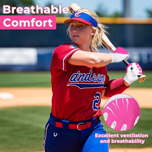 AIGEVTURE Baseball Bating Gloves Adult Youth Baseball Softball Batting Gloves Adult Kids Boys Girls - color: Pink, size: Adult X-Small