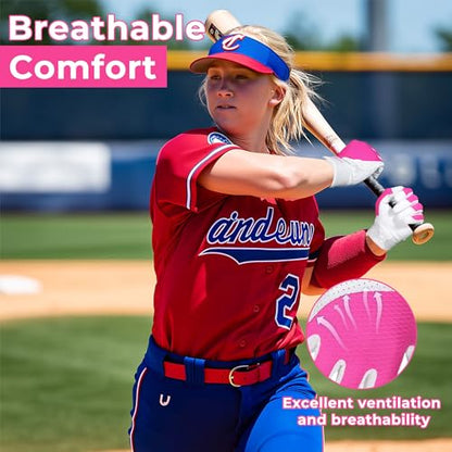 AIGEVTURE Baseball Bating Gloves Adult Youth Baseball Softball Batting Gloves Adult Kids Boys Girls - color: Pink, size: Adult X-Large