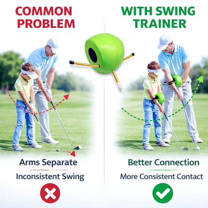 Golf Swing Trainer Ball with Adjustable Strap, Improve Arm Connection, Swing Path & Tempo, Golf Training Aid for Swing Mechanics